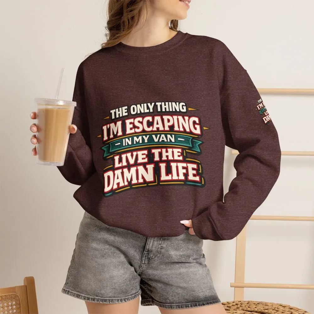 1896862389030112877_2048.jpeg Unisex Heavy Blend™ Crewneck Sweatshirt — "The Only Thing I´m Escaping" Design F**K-Line