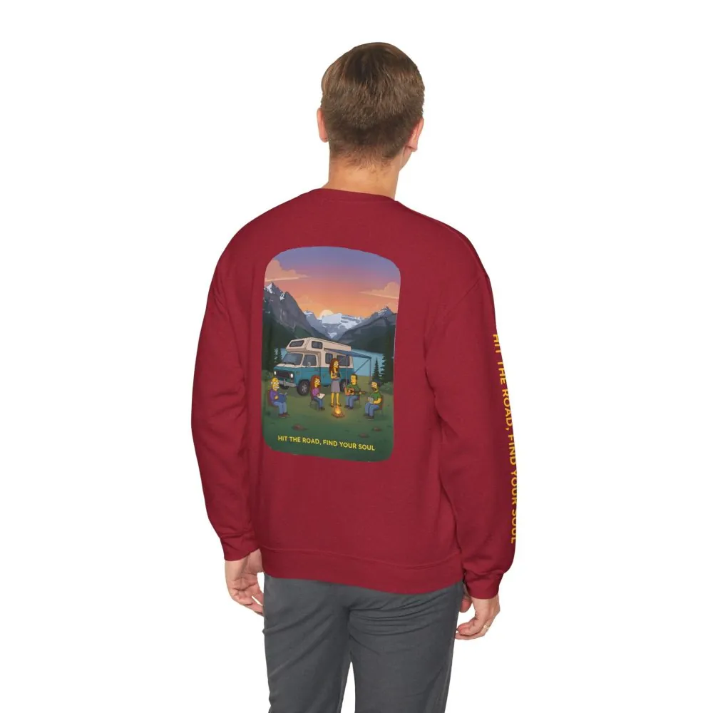 Unisex Heavy Blend™ Crewneck Sweatshirt — "Hit The Road-Find Your Soul" Design Sitcom-Line