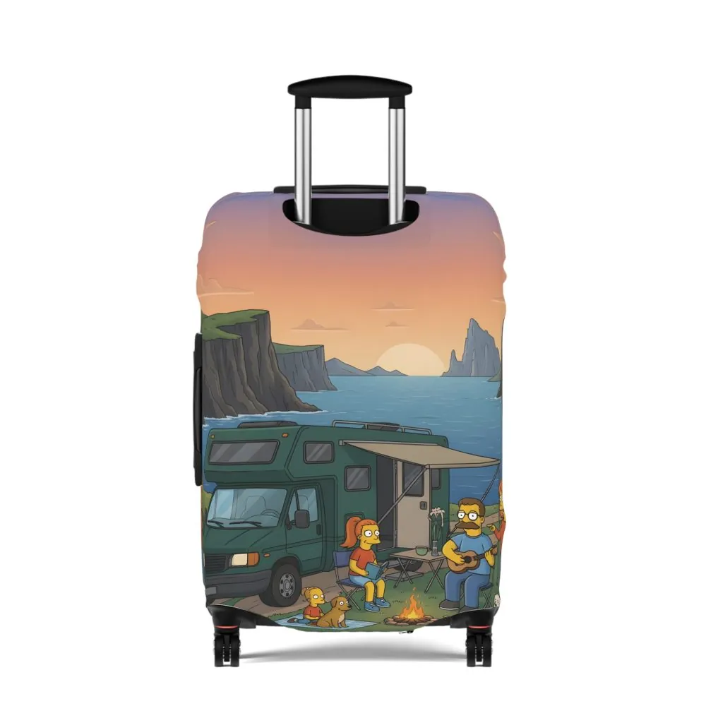 Luggage Cover — Adventure Camper Sketch Travel Suitcase(Design Sitcom-Line)