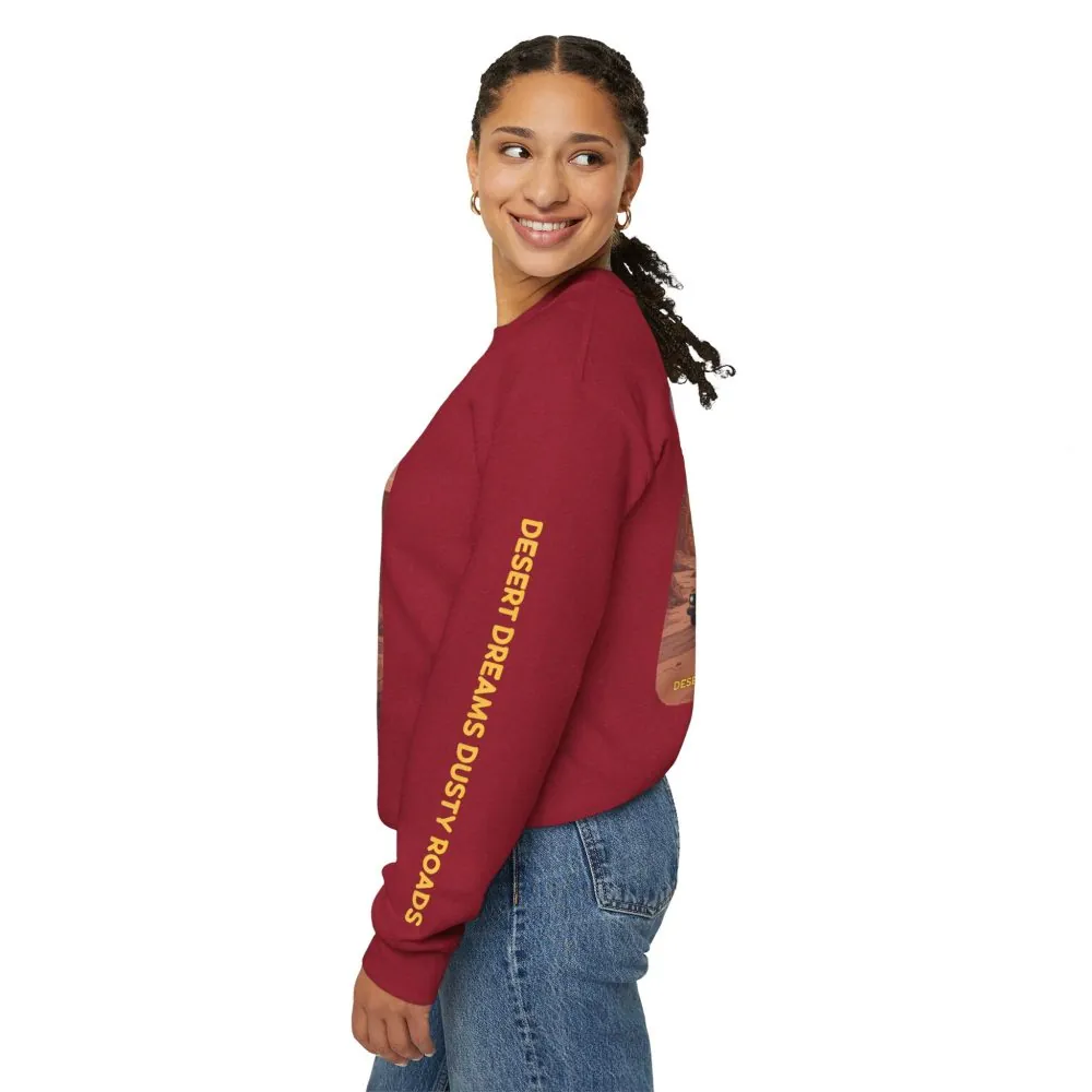Unisex Heavy Blend™ Crewneck Sweatshirt — "Desert Dreams Dusty Roads" Design Sitcom-Line
