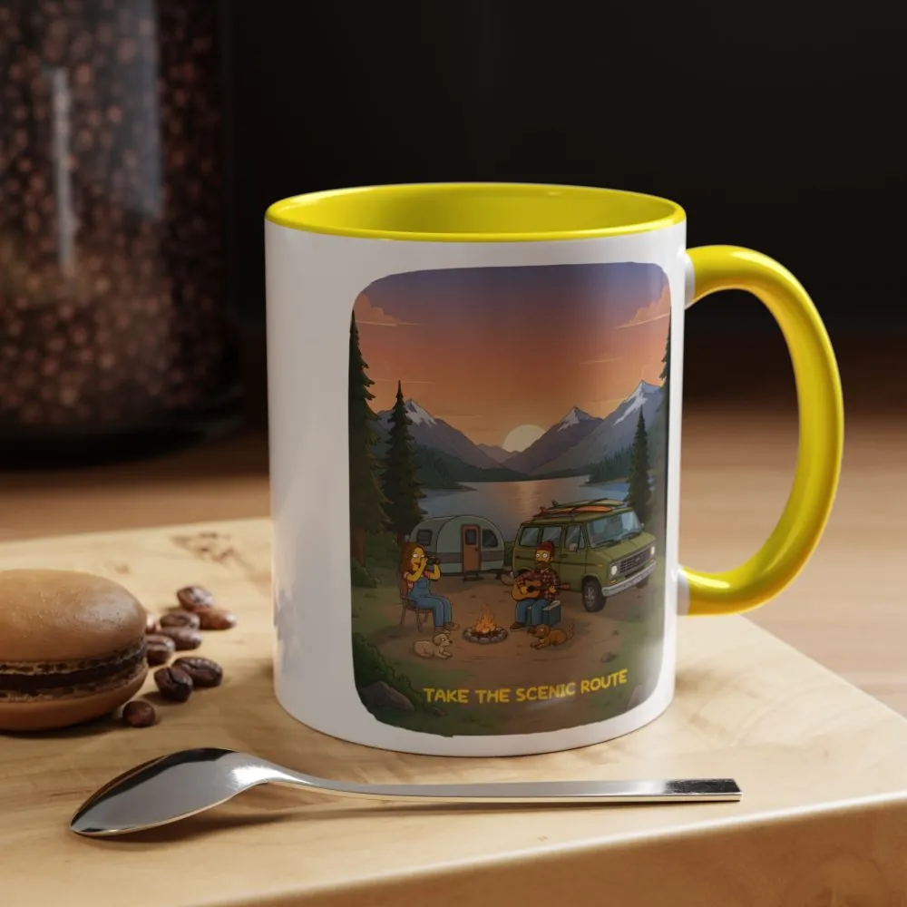 1931003123749012232_2048.jpeg Accent Coffee Mug (11, 15oz) — "Take The Scenic Route" Design Sitcom-Line