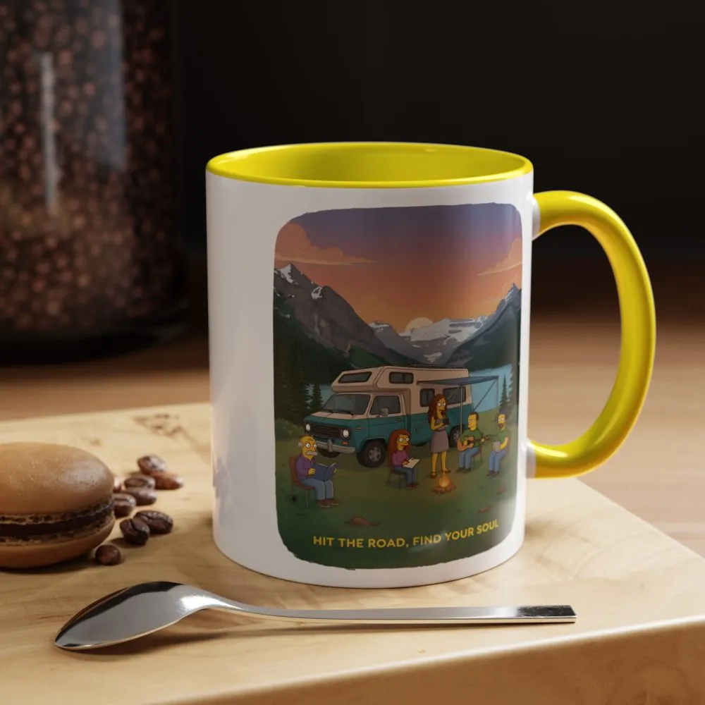 Accent Coffee Mug (11, 15oz) — "Hit The Road-Find Your Soul" Design Sitcom-Line