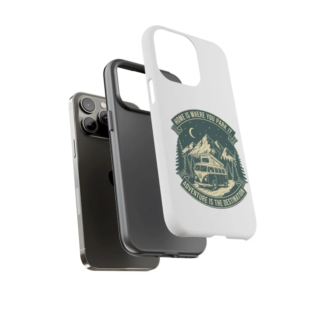 1964380563245939942_2048.jpeg Phone Case — "Home Is Where You Park It-Adventure is the destination" Camper Van Design