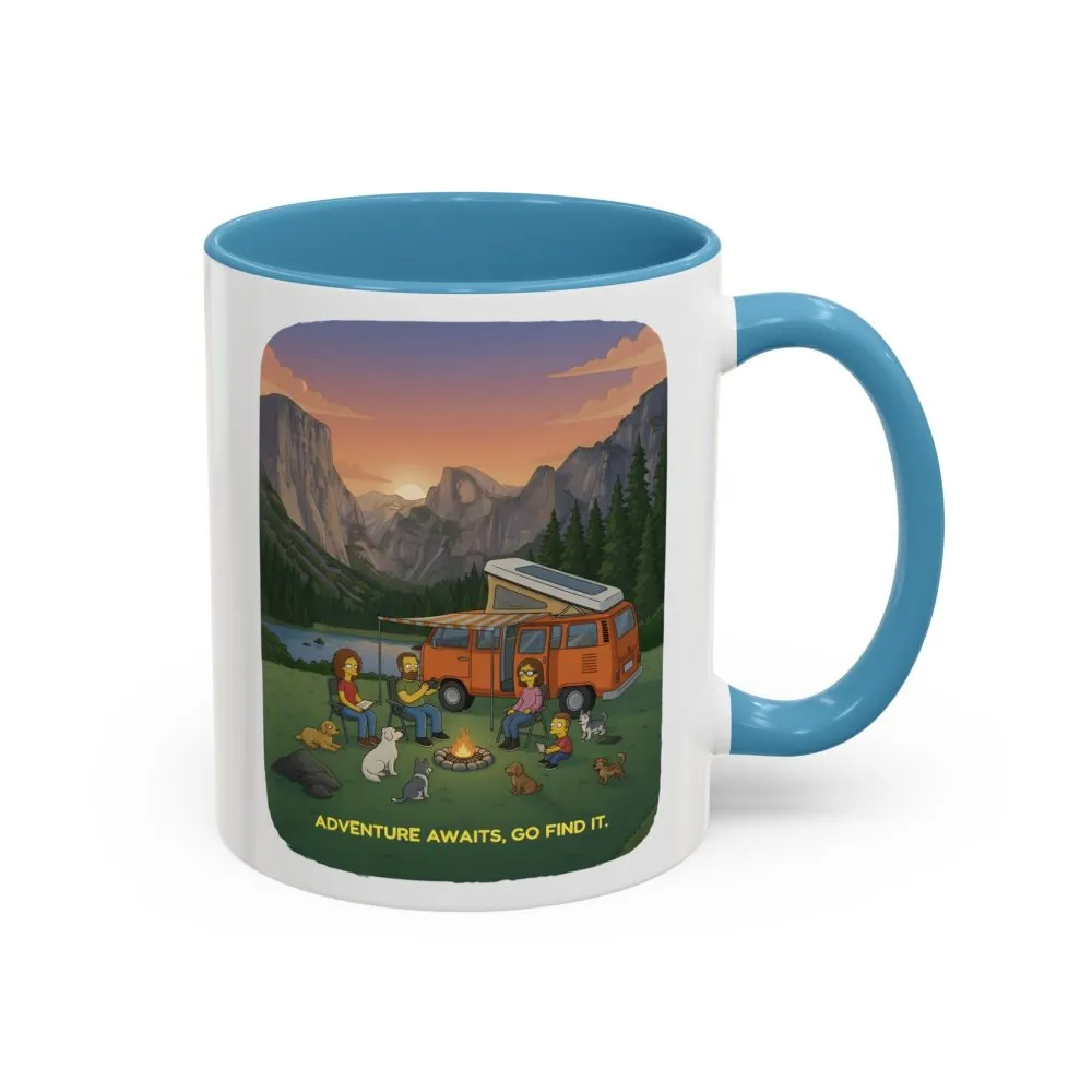 Accent Coffee Mug (11, 15oz) — "Adventure Awaits-Go Find It"" Design Sitcom-Line