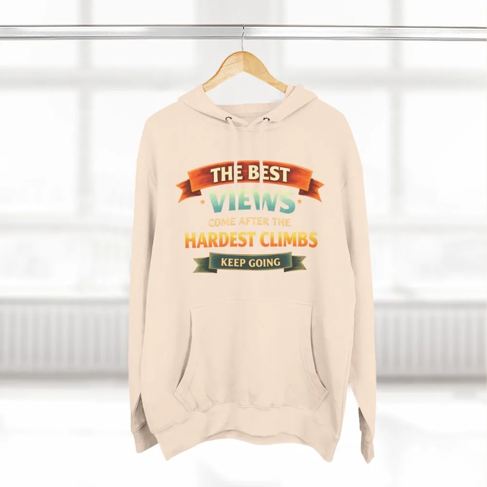 Three-Panel Fleece Hoodie - "The Best Views" Design Scenic-Line