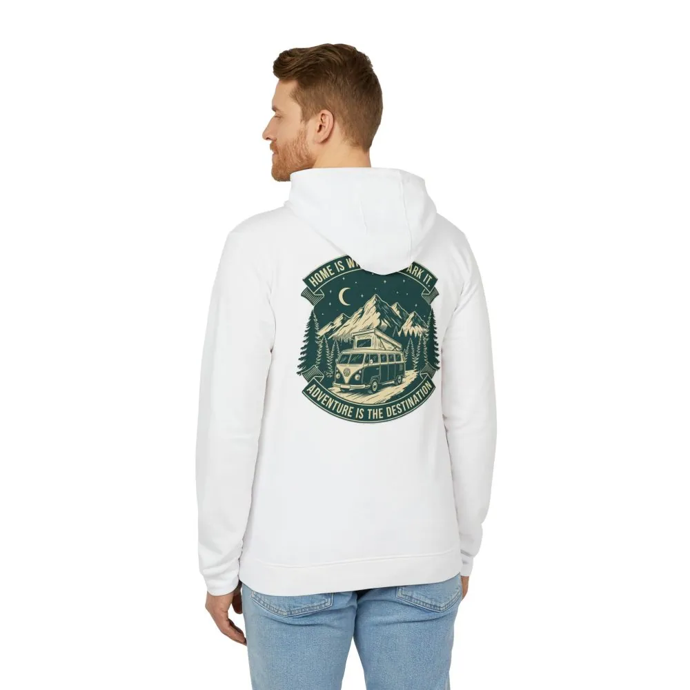 1982793283403013993_2048.jpeg Hoodie(Adidas) — "Home Is Where You Park It-Adventure is the destination" Outdoor Travel Pullover (Front + Back Printed)
