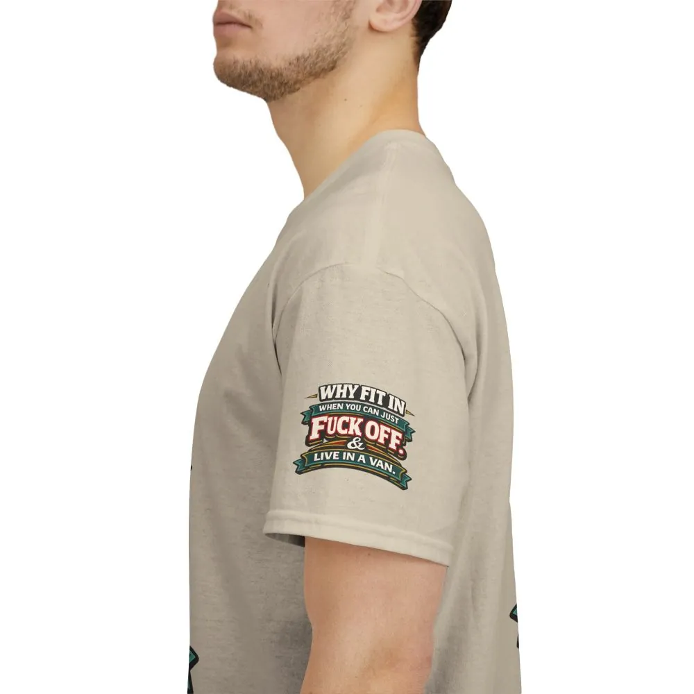 Unisex Heavy Cotton Tee — "Why Fit In" Design F**K-Line