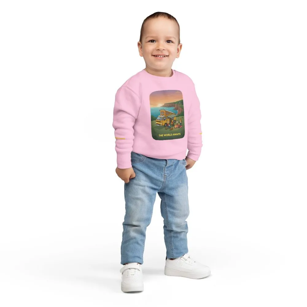 Toddler Sweatshirt - "The World Awaits" (Design Sitcom-Line)