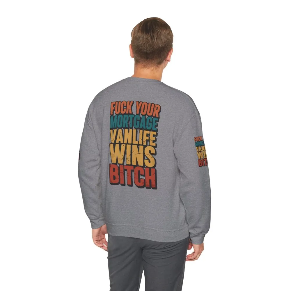Unisex Heavy Blend™ Crewneck Sweatshirt — "Fuck Your Mortgage" Design F**K-Line