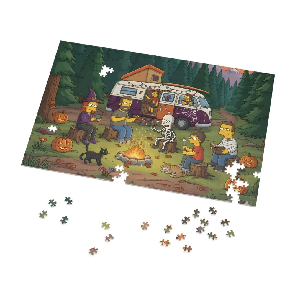 Jigsaw Puzzle with Tin — Autumn Camping Jigsaw Halloween
