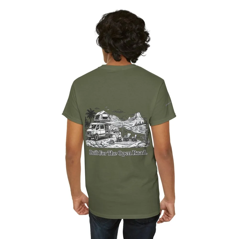 2016607744222582063_2048.jpeg Unisex Heavy Cotton Tee — "Built For The Open Road" Design Minimal-Line