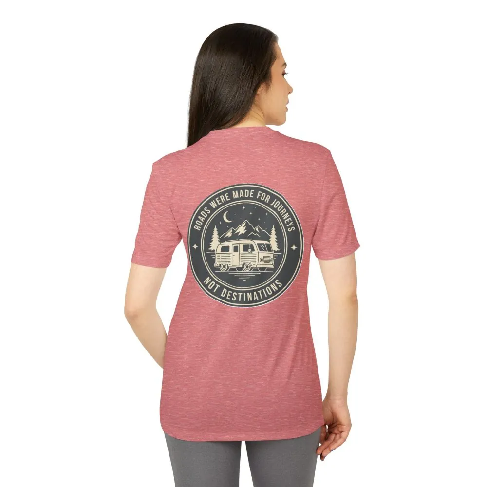T-Shirt(Adidas) — 'ROAD WHERE MADE FOR JOURNEYS-NOT DESTINATIONS' (Only Back printed) Brand Adidas