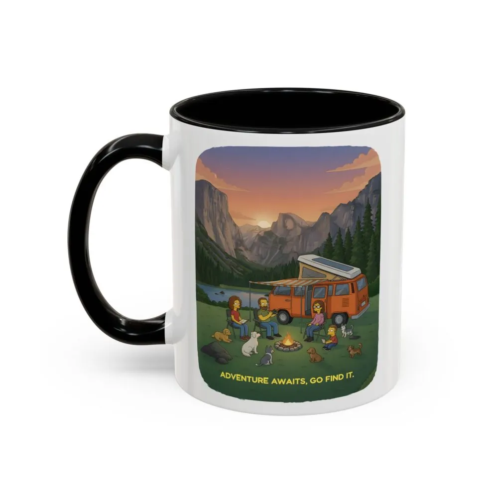 Accent Coffee Mug (11, 15oz) — "Adventure Awaits-Go Find It"" Design Sitcom-Line
