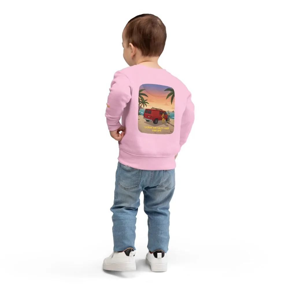 2040568110418423364_2048.jpeg Toddler Sweatshirt - "Ocean Air Salty Hair Van Life" (Design Sitcom-Line)