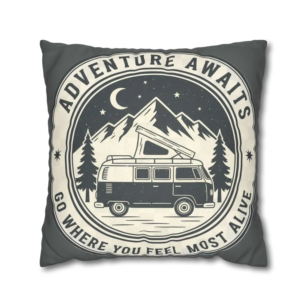 2040584824020201507_2048.jpeg Pillowcase — "Adventure Awaits-Go Where You Feel Most Alive" Faux Suede Travel Throw Pillow Cover