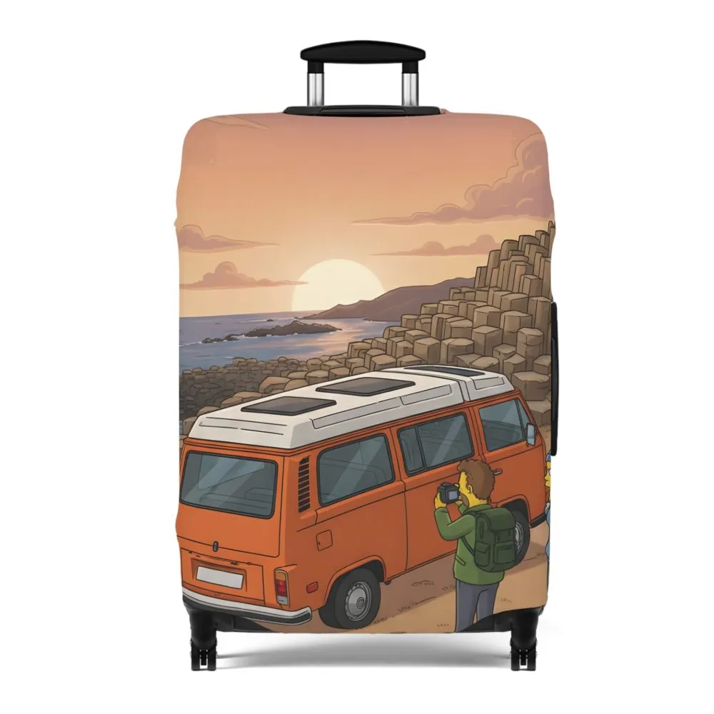 Luggage Cover — Adventure Camper Sketch Travel Suitcase(Design Sitcom-Line)