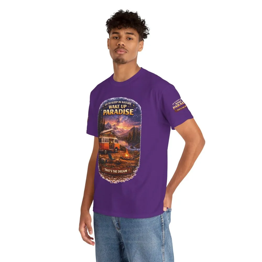 Unisex Heavy Cotton Tee — "Go Sleep In Nature" Design Scenic-Line