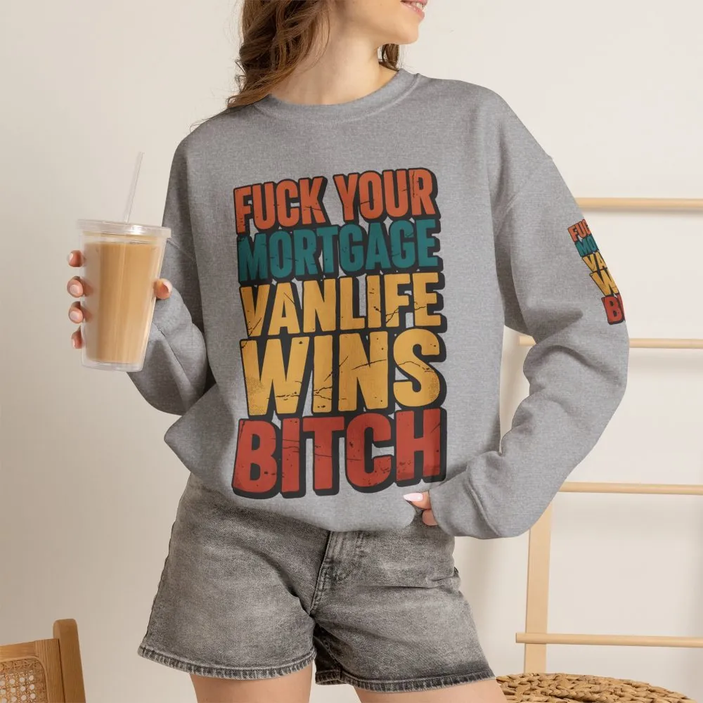 Unisex Heavy Blend™ Crewneck Sweatshirt — "Fuck Your Mortgage" Design F**K-Line