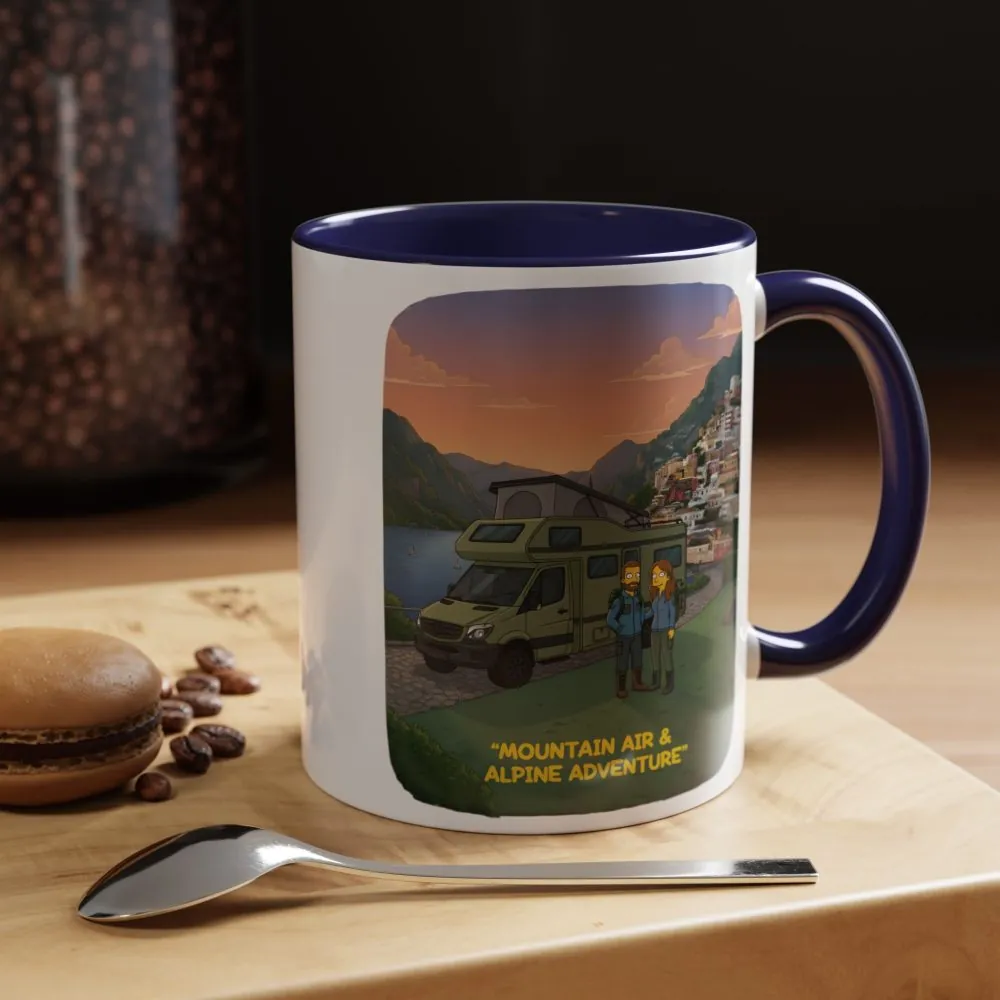 Accent Coffee Mug (11, 15oz) — "Mountain Air And Alpine Adventure"" Design Sitcom-Line