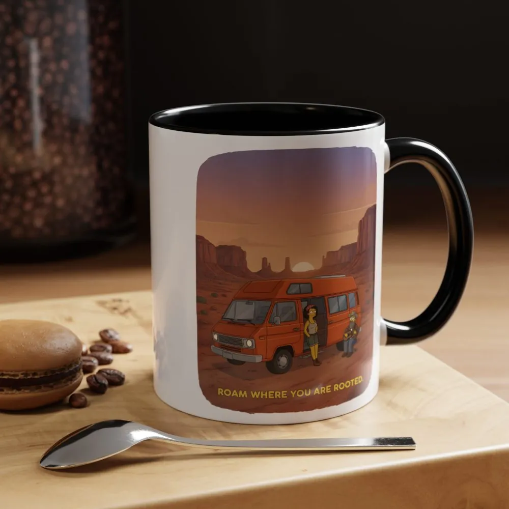 2123222341668044795_2048.jpeg Accent Coffee Mug (11, 15oz) — "Roam Where You Are Rooted" Design Sitcom-Line