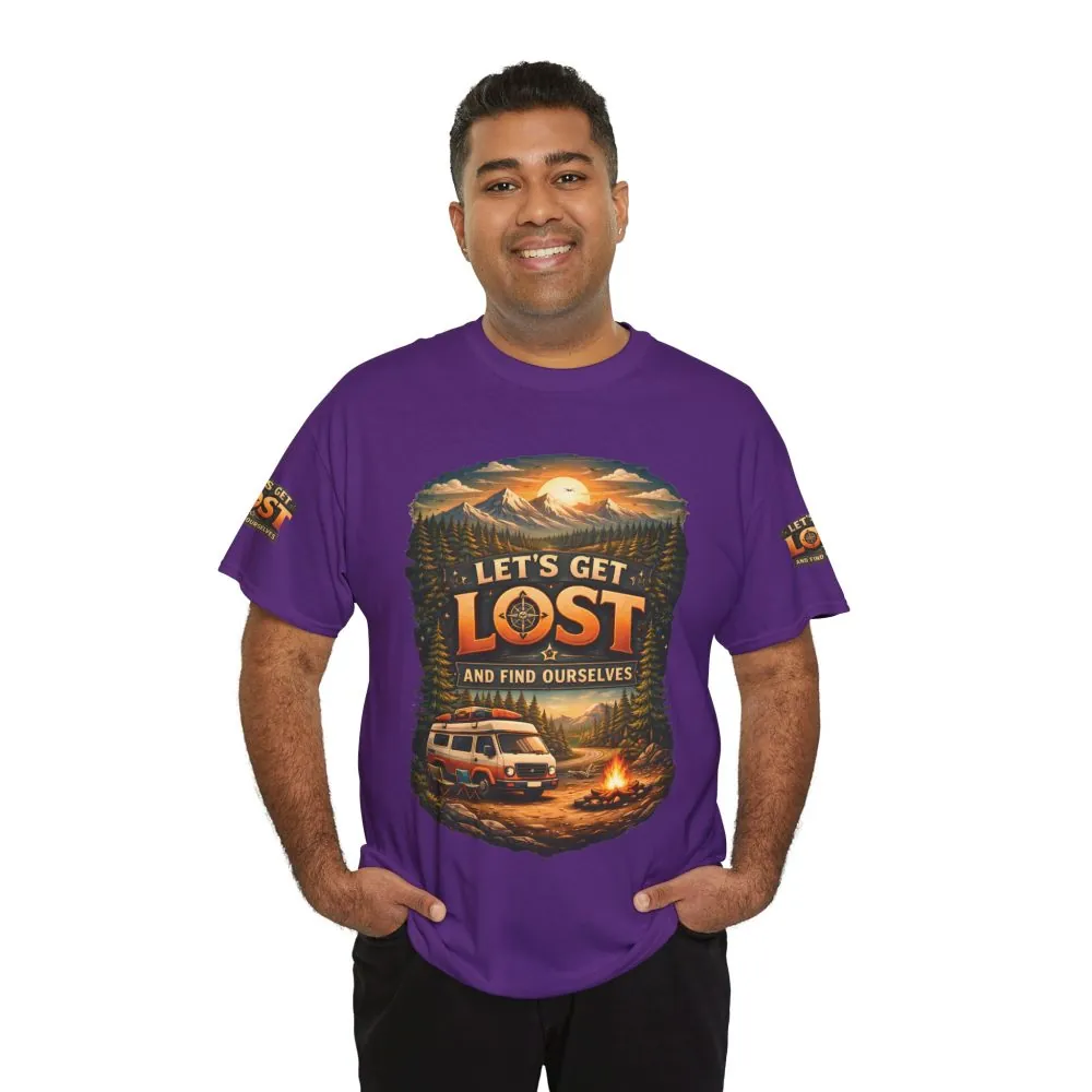Unisex Heavy Cotton Tee — "Let´s Get Lost And Found Ourselfs" Design Scenic-Line