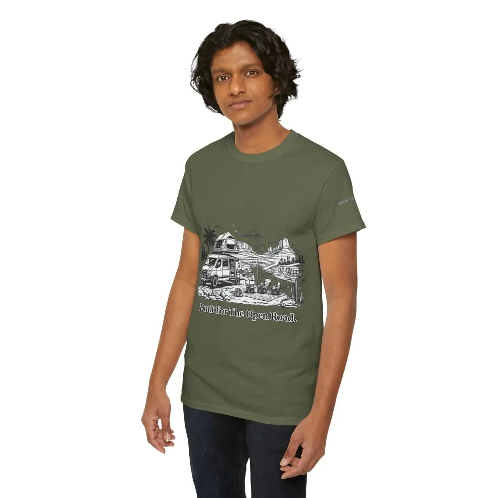 215696668518966887_2048.jpeg Unisex Heavy Cotton Tee — "Built For The Open Road" Design Minimal-Line