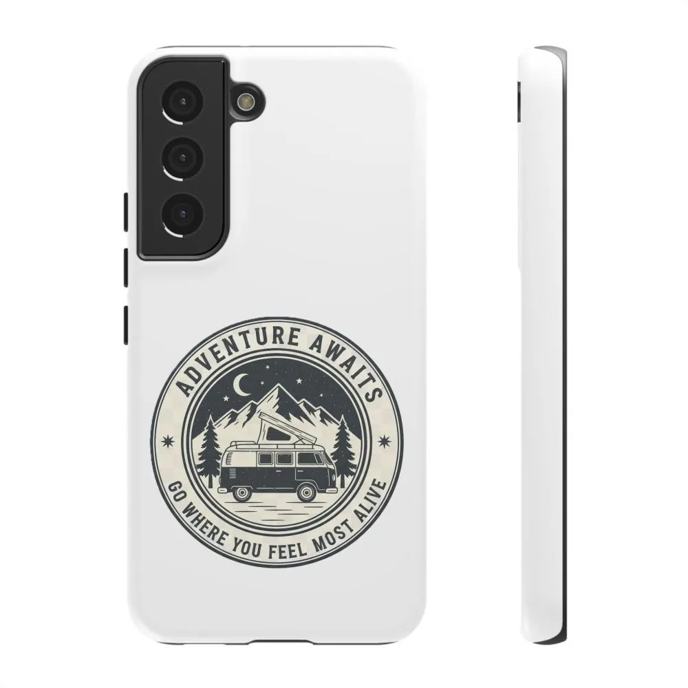 Phone Case — "Adventure Awaits-Go Where You Feel Most Alive" Camper Van Design