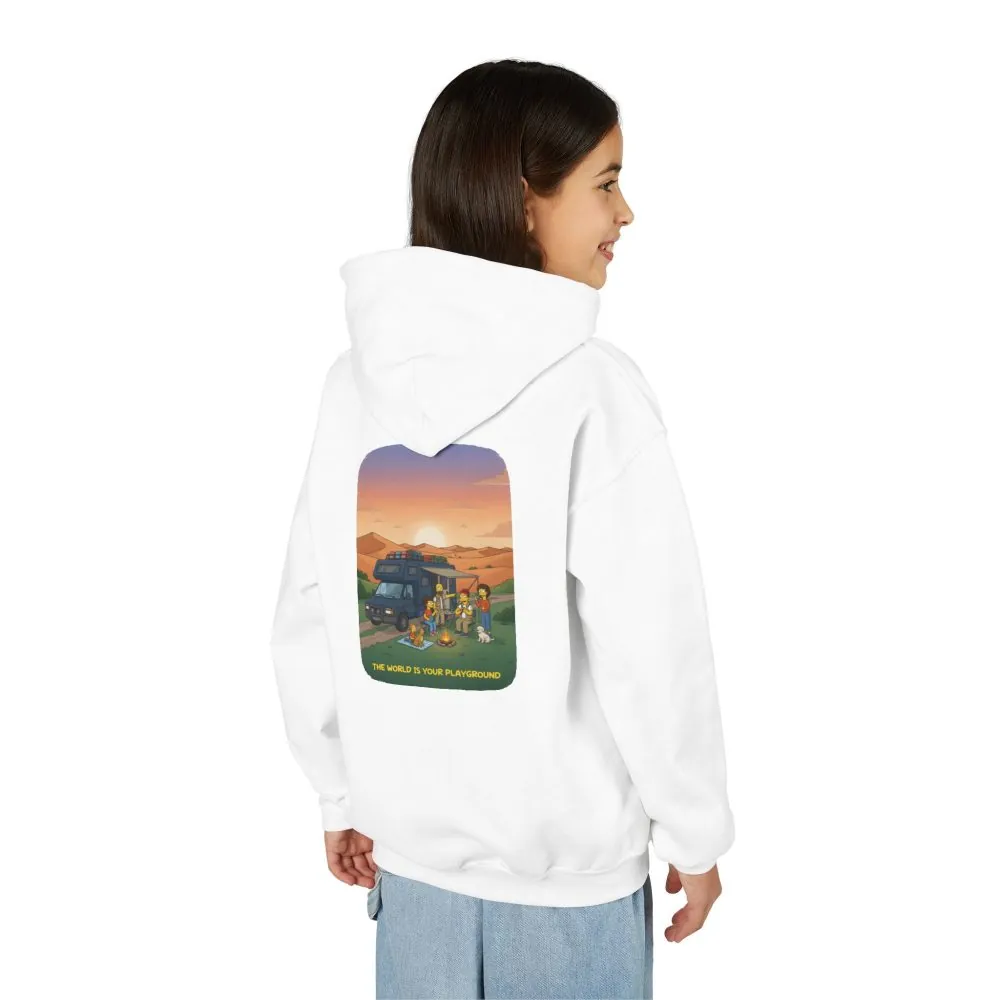 2175723635554452534_2048.jpeg Youth Hoodie(Gildan) – "The World Is Your playground" (Design Sitcom-Line)