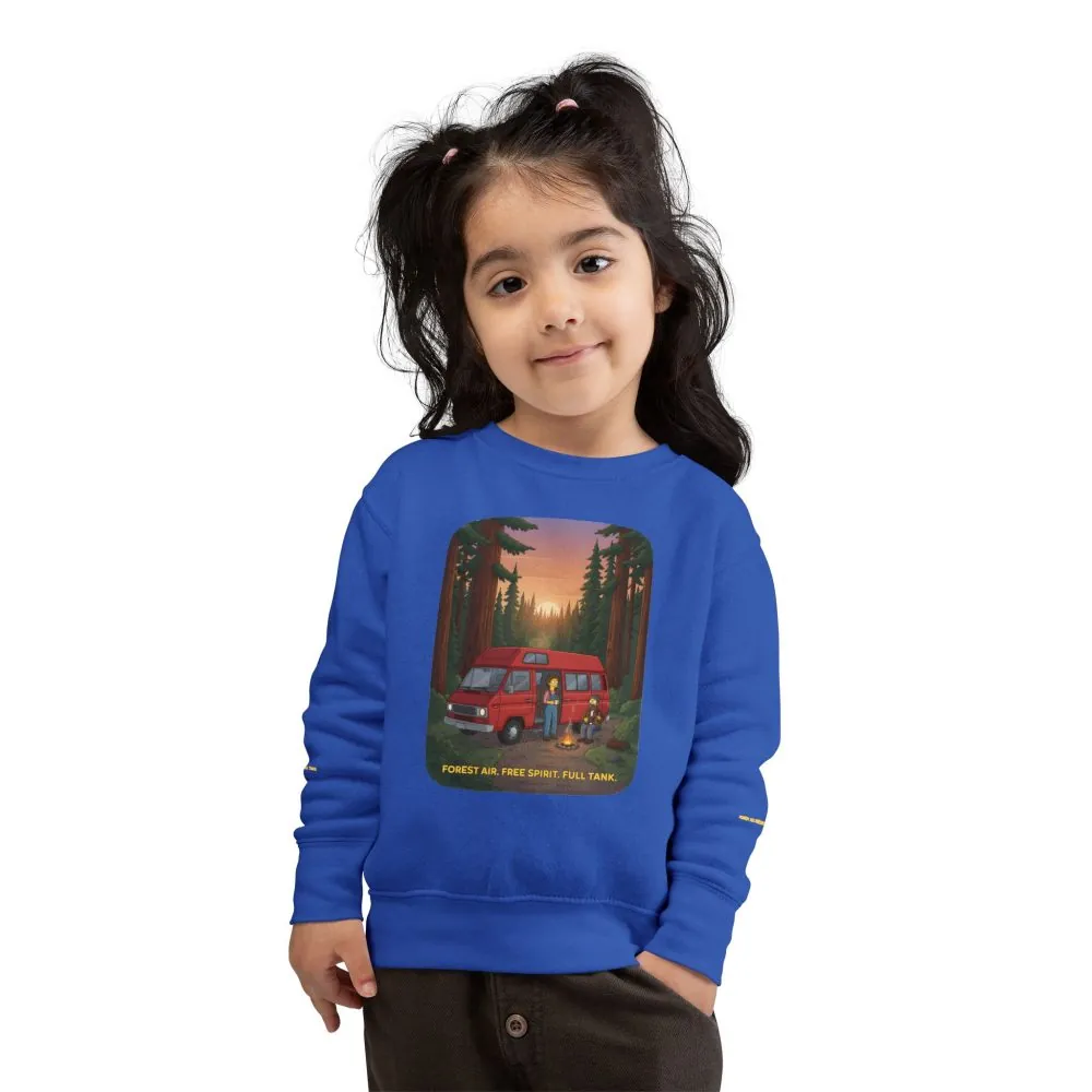 Toddler Sweatshirt - "Forest Air Free Spirit Full Tank" (Design Sitcom-Line)