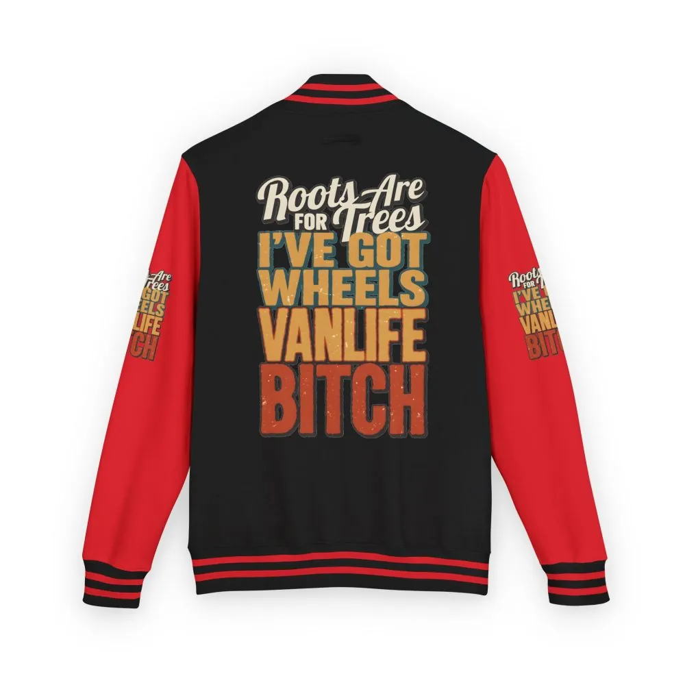 Unisex Heavyweight Letterman Jacket — "Roots Are For Trees" Design F**K-Line
