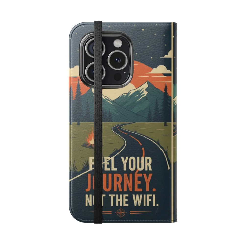 Flip Phone Case — "Fuel Your Journey, Not the Wifi" Wallet Cover