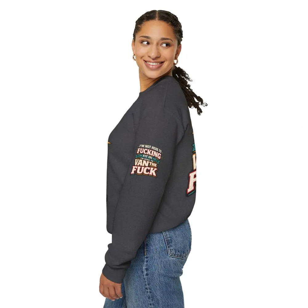 Unisex Heavy Blend™ Crewneck Sweatshirt — "I´m Not Here To Fucking Fit In" Design F**K-Line