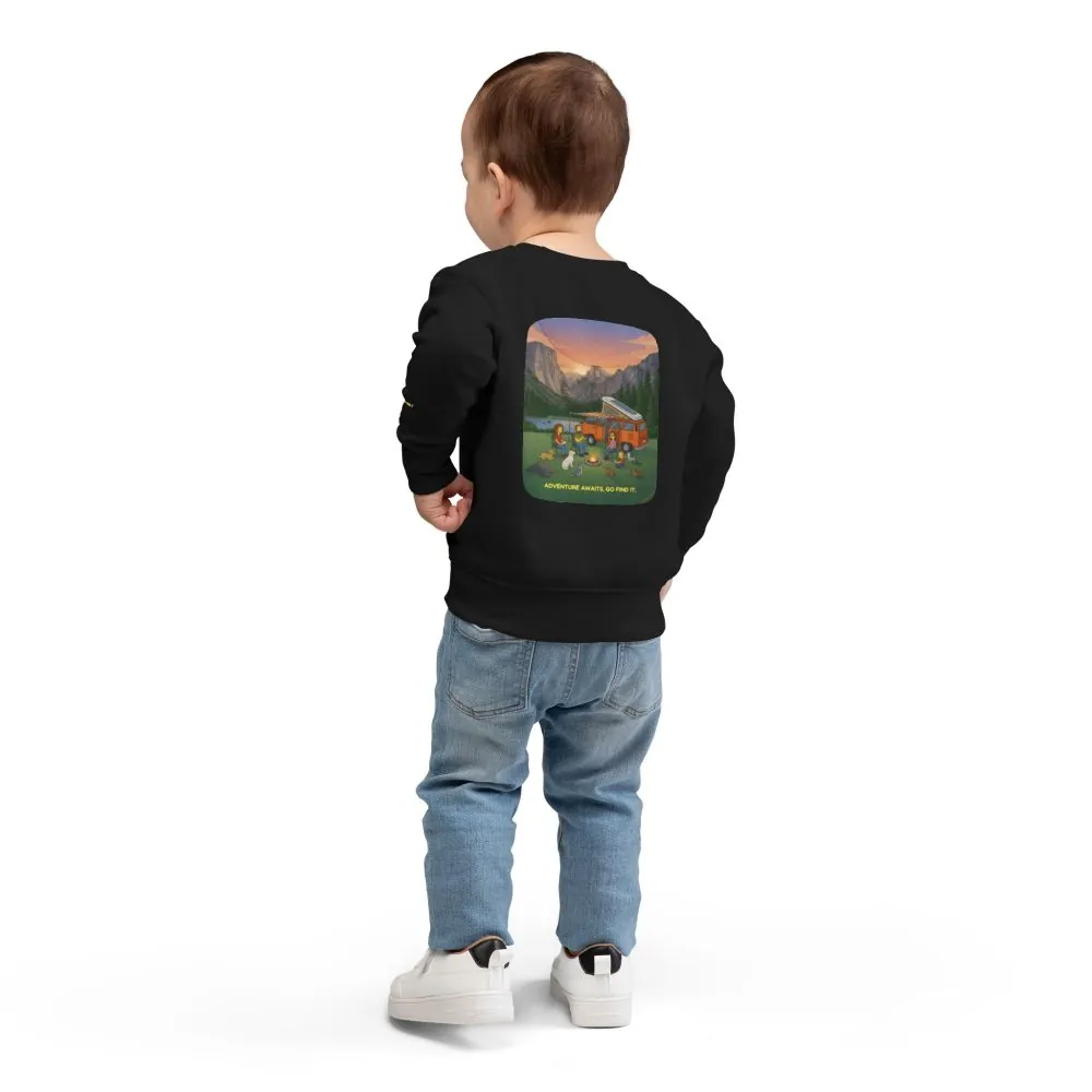 Toddler Sweatshirt - "Adventure Awaits-Go Find It" (Design Sitcom-Line)