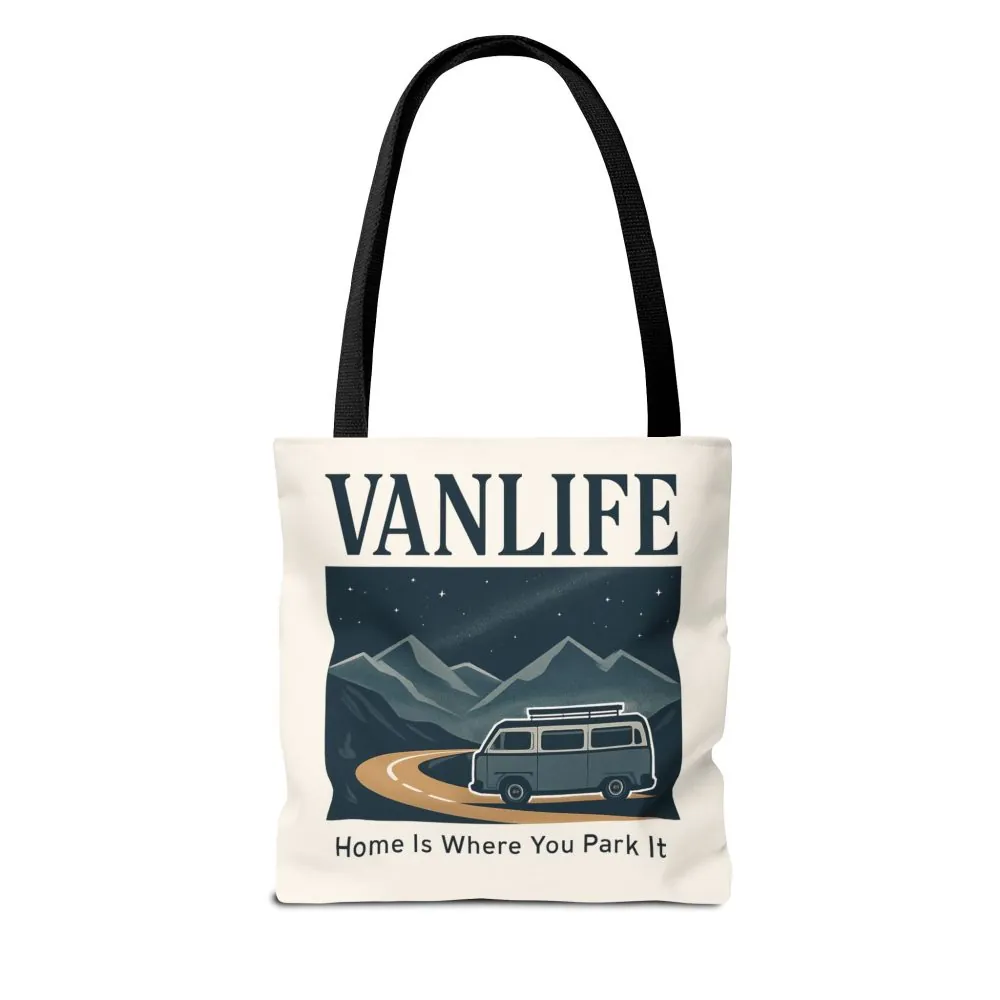 Vanlife Tote Bag — "Vanlife - Home Is Where You Park It" Campervan Beach/Adventure Tote
