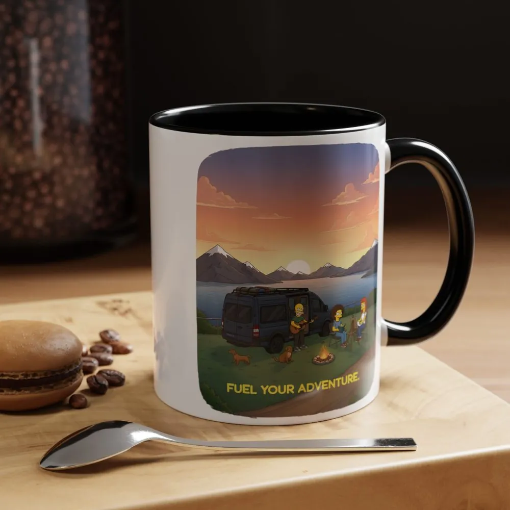 Accent Coffee Mug (11, 15oz) — "Fuel Your Adventure" Design Sitcom-Line