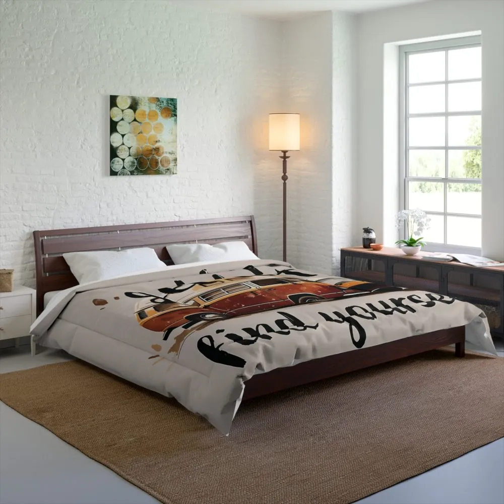 Comforter — Vanlife ‘Get Lost, Find Yourself’ Retro Camper Bedding
