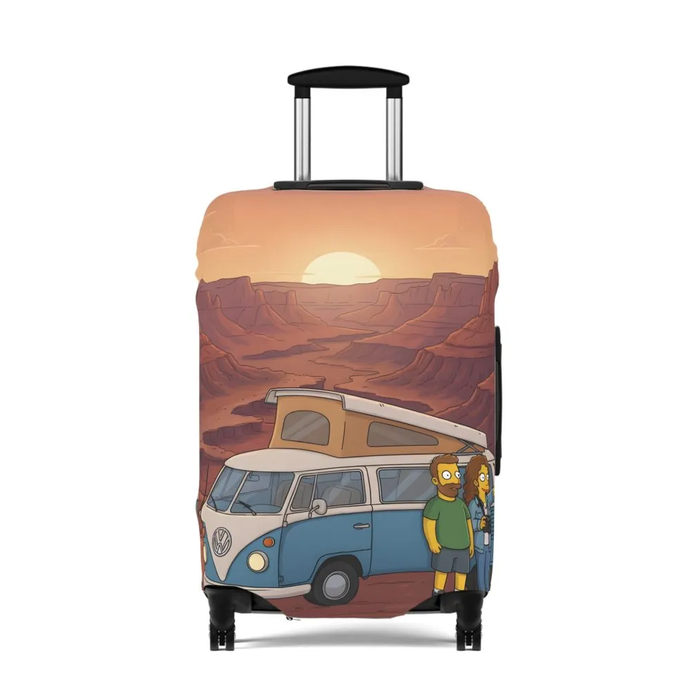 Luggage Cover — Adventure Camper Sketch Travel Suitcase(Design Sitcom-Line)