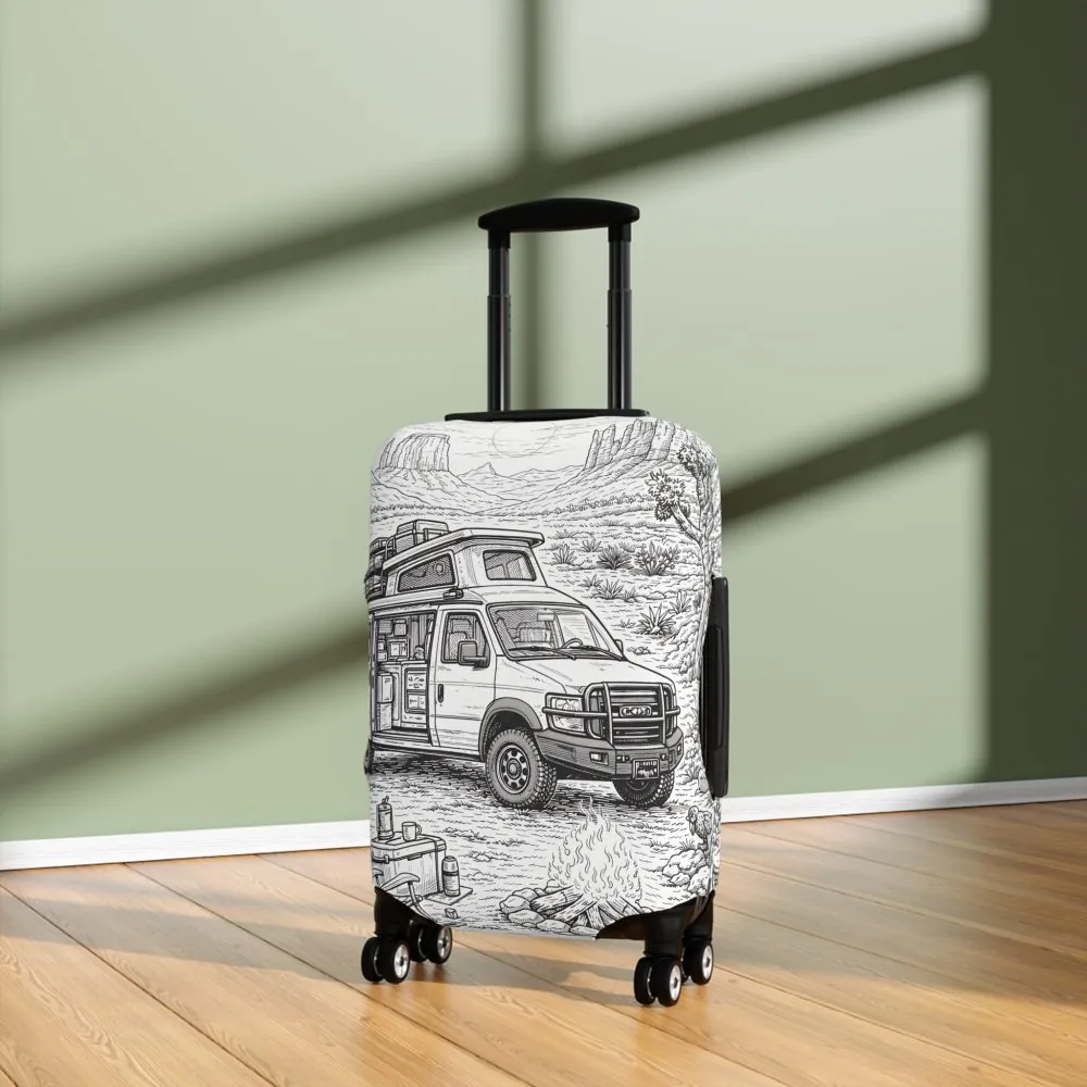 2275716105723557119_2048.jpeg Luggage Cover — Adventure Camper Sketch Travel Suitcase