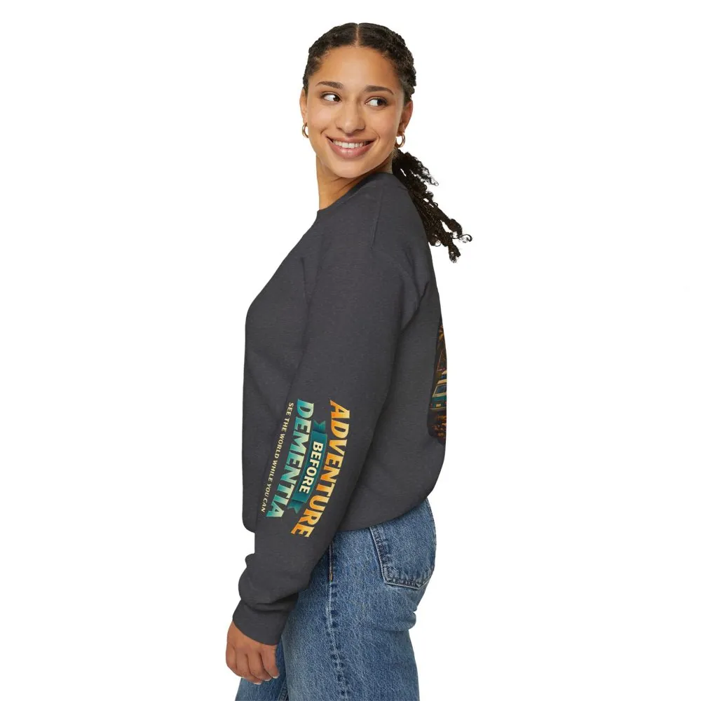 Unisex Heavy Blend™ Crewneck Sweatshirt — "Adventure Before Dementia" Design Scenic-Line