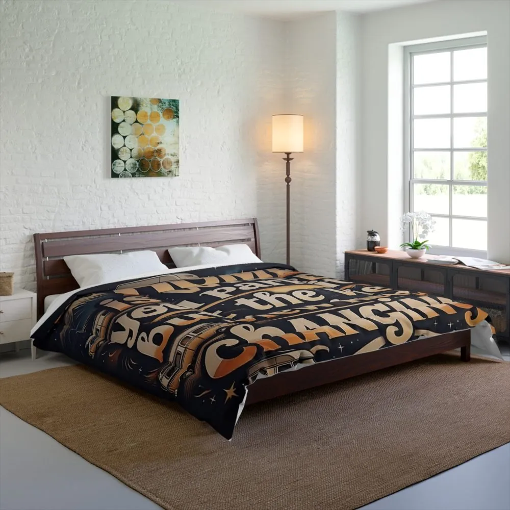 Comforter - "Home Is Where You Park It" RV Camper Comforter, Travel Trailer Bedding for Van Life Lovers