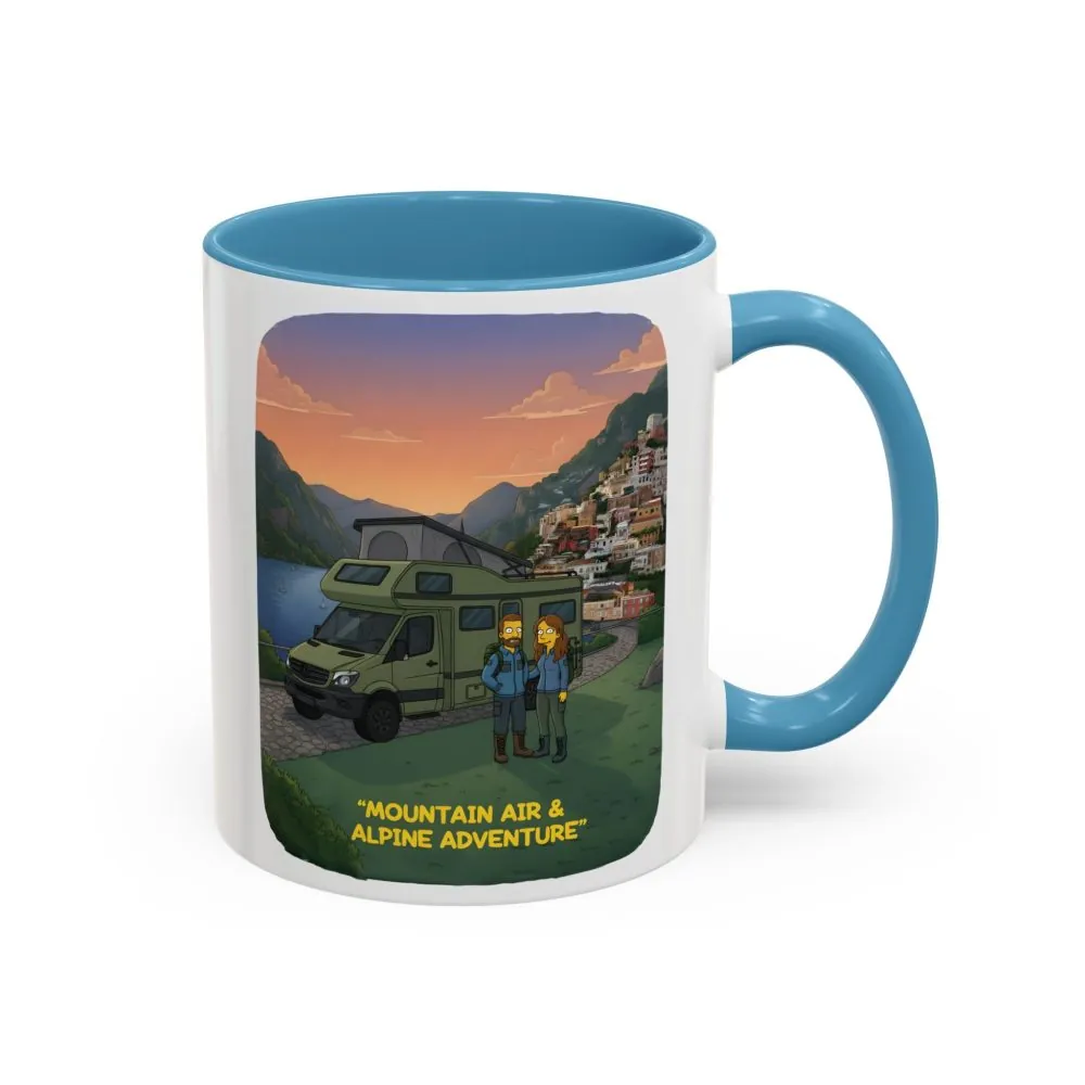 Accent Coffee Mug (11, 15oz) — "Mountain Air And Alpine Adventure"" Design Sitcom-Line