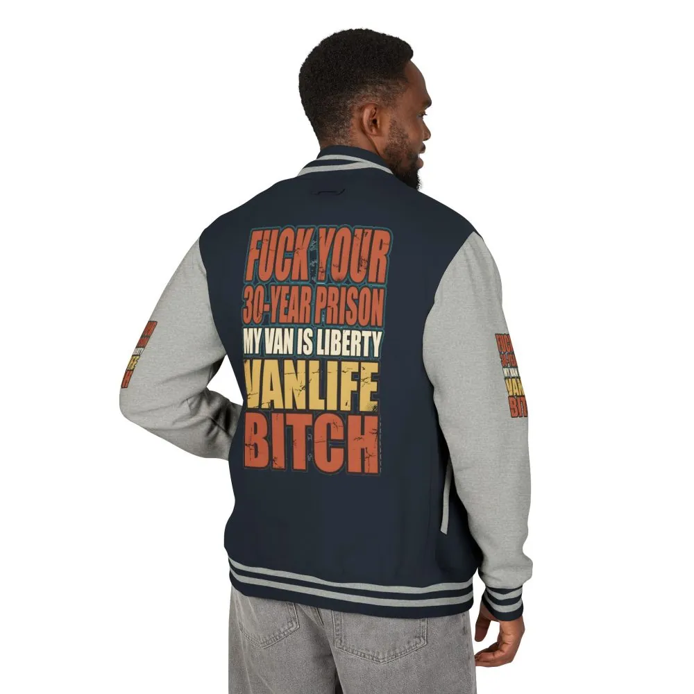 Unisex Heavyweight Letterman Jacket — "Fuck Your 30 Year" Design F**K-Line