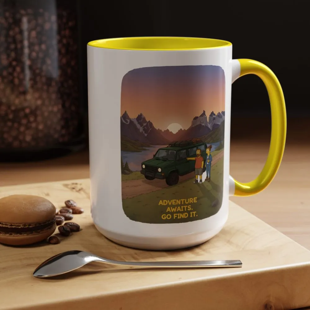 2320186661875278370_2048.jpeg Accent Coffee Mug (11, 15oz) — "Adventure Awaits-Go Find It" Design Sitcom-Line