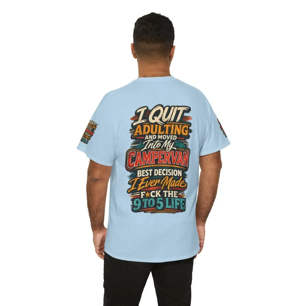 Unisex Heavy Cotton Tee — "I Quit Adulting" Design F**K-Line