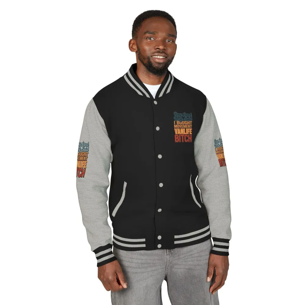 233145796151236477_2048.jpeg Unisex Heavyweight Letterman Jacket — "Buy Land They Said" Design F**K-Line