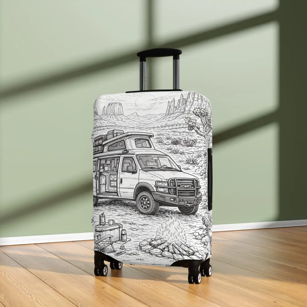 2339822160106763776_2048.jpeg Luggage Cover — Adventure Camper Sketch Travel Suitcase