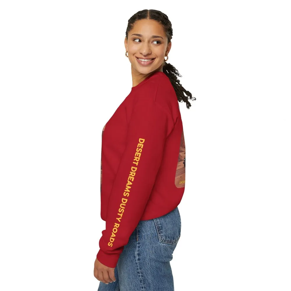 Unisex Heavy Blend™ Crewneck Sweatshirt — "Desert Dreams Dusty Roads" Design Sitcom-Line