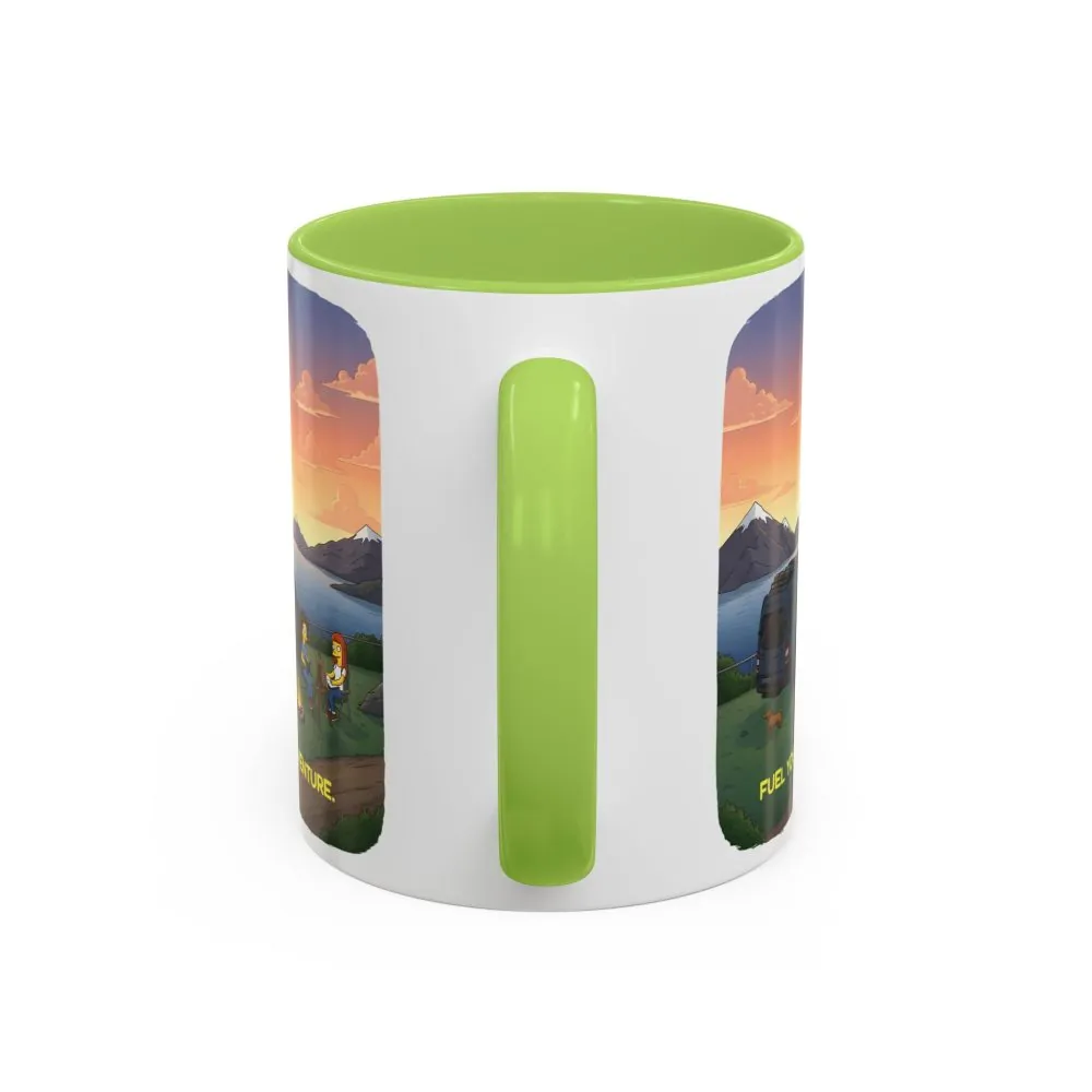 Accent Coffee Mug (11, 15oz) — "Fuel Your Adventure" Design Sitcom-Line