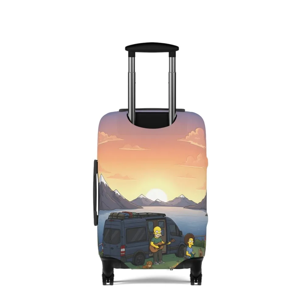 Luggage Cover — Adventure Camper Sketch Travel Suitcase(Design Sitcom-Line)