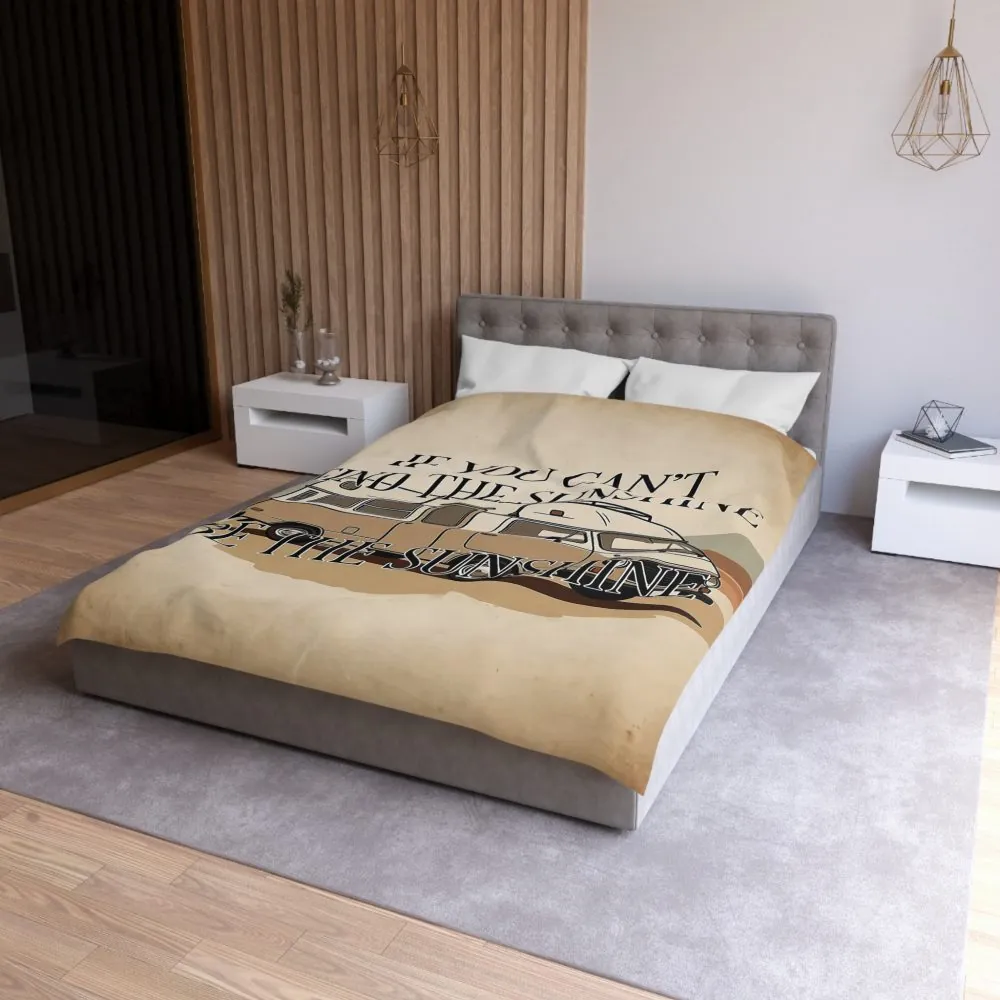 Duvet Cover - 'If You Can't Find the Sunshine, Be the Sunshine' Vintage Camper Bedding